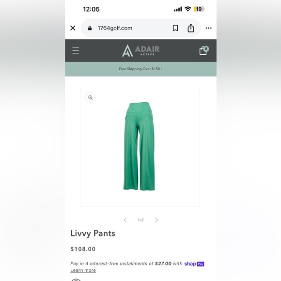 adair Pants - Adair 1764 women’s Green Wide-Leg Pants athletic to casual business wear